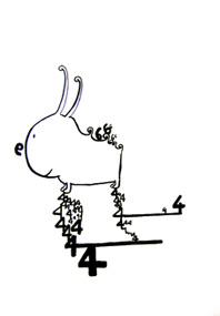 antje dorn - rare animals and numbers - drawing